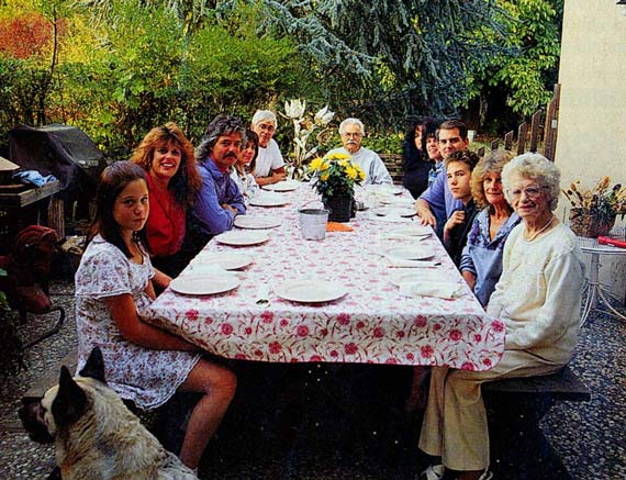 Family Photo Family Photo, From Left to Right: Nikki the dog, Fawn Agapoff, Anne Jamieson, Mark Mancini, Dawn Mancini, Robert Barberis, Rudy Mancini (center), Patsy Barberis, Debbie Barberis, Buddy Barberis, James Agapoff, Lois Barberis, Patricia Barberis.